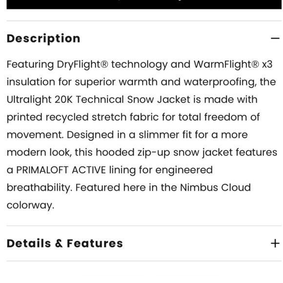 QUIKSILVER Ultralight 20K Technical Snow Jacket Size Large - Picture 12 of 13